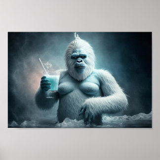 Yeti dricker cocktail poster