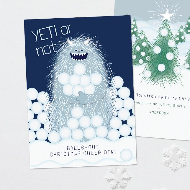 Yeti eller inte fullt på julstämning julkort (Skapare uppladdad)