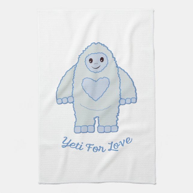 Yeti för kärlek kökshandduk (Vertikal)