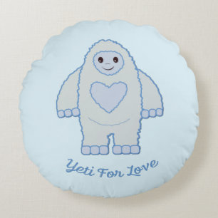 Yeti för Kärlek Rund Kudde