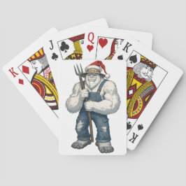Yeti Förfärlig Snöman Bonde Rolig Högtid Lantbruk Casinokort
