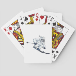Yeti Förfärlig Snöman Skidåkning Rolig Högtid Casinokort