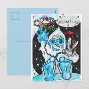 Yeti Helgdag Hugs Helg Vykort