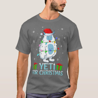 Yeti Julafton Ljus Santa Hat Yeti Juli T Shirt