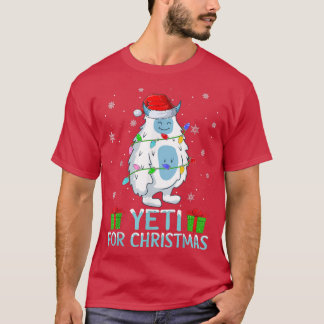 Yeti Julafton Ljus Santa Hat Yeti Juli T Shirt