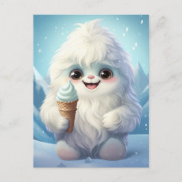 Yeti med en glasskon Postkort Vykort