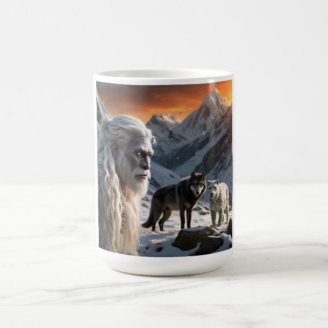 Yeti och snöleoparden kaffemugg (Center)