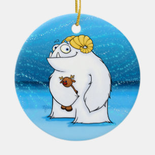 Yeti-ornament Julgransprydnad Keramik