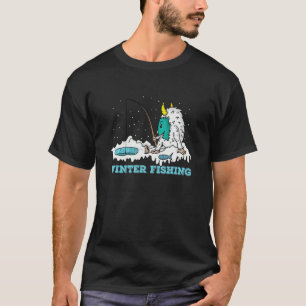 Yeti Polar Bear Ice-fiske i vinter vid Vatten T Shirt