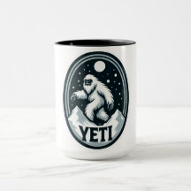 Yeti reser runt i Snö-berget Coffee Mugg