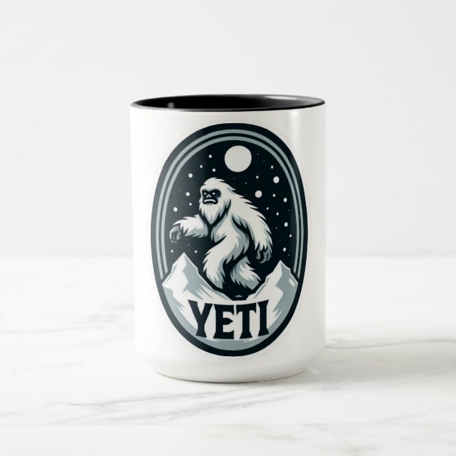Yeti reser runt i Snö-berget Coffee Mugg (Center)