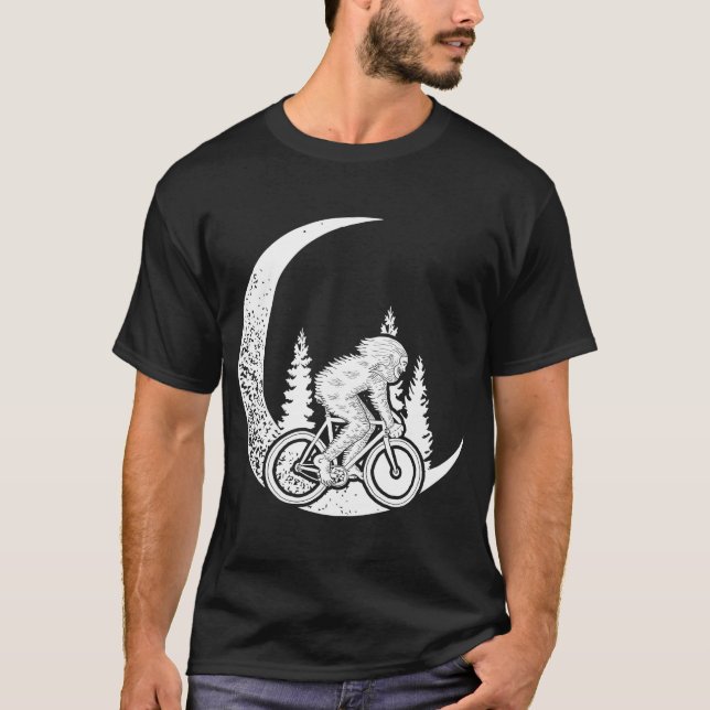 YETI Riding Måne Bike Halloween Lunar T Shirt (Framsida)