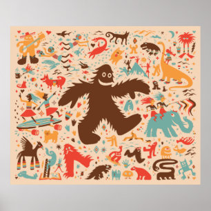 Yeti Romp Äventyr Kids Skriv ut Poster