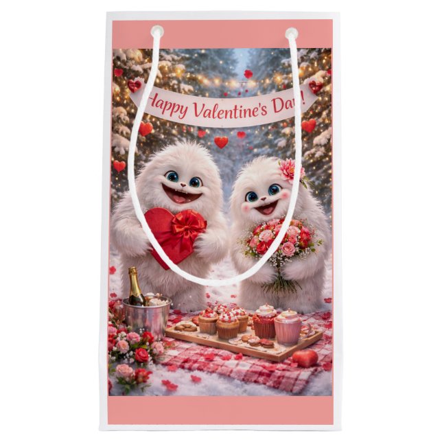 Yeti Sasquatch Par Valentine's Day Presentpåse (Framsidan)
