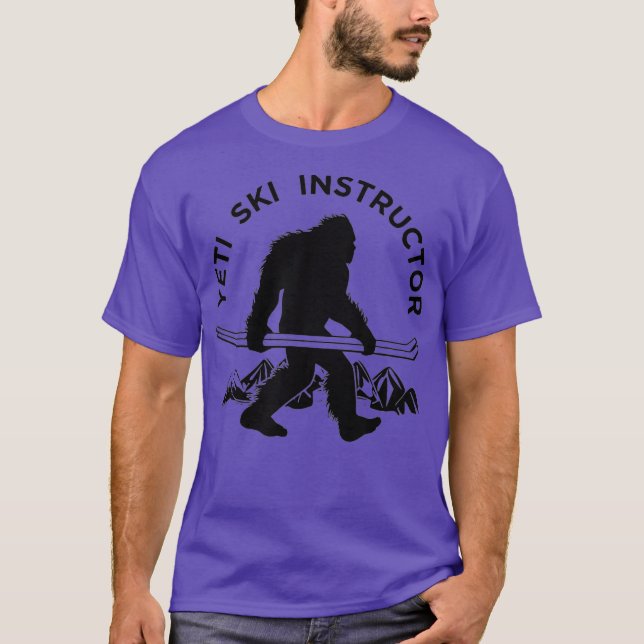 Yeti Ski Instructor, berget Ape Snögubbe T Shirt (Framsida)