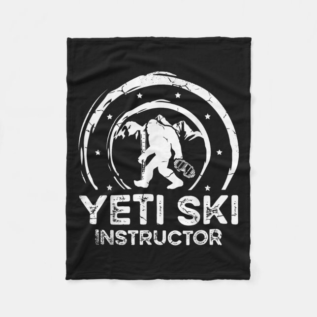 Yeti Skidinstruktör Sasquatch För Kvinnlig Skidåka Fleecefilt (Framsidan)