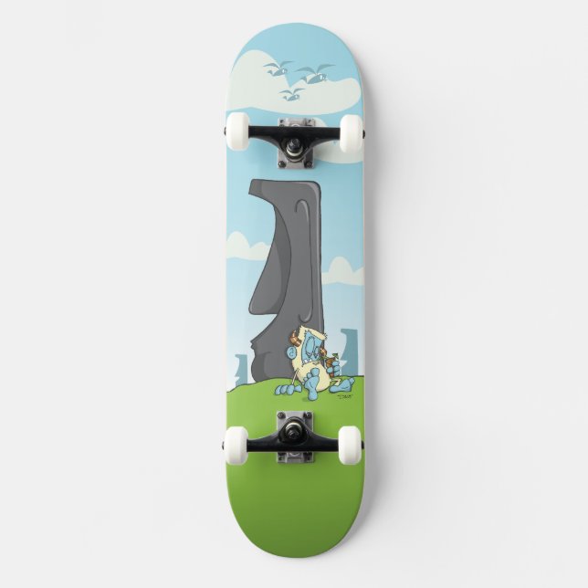 yeti som dricker på påskön skateboard bräda 20,5 cm (Framsida)