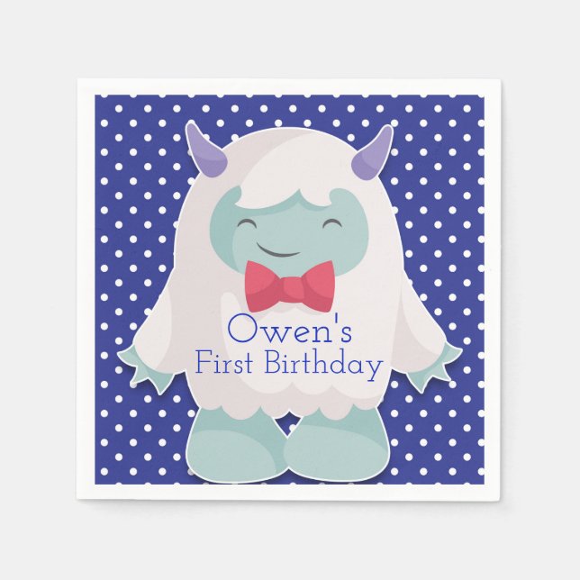 Yeti till Celebrate Boys avskyvärda födelsedagen S Pappersservett (Framsidan)