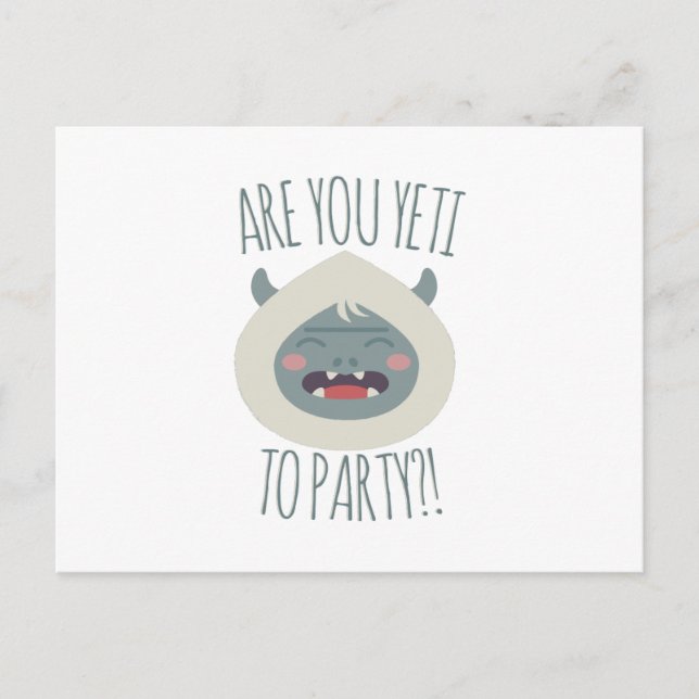Yeti till Party Inbjudan Vykort (Framsida)