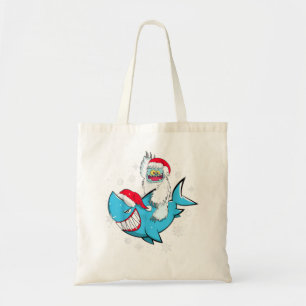 Yeti to Party Shark Santa Hat jul Pajama Xma Tygkasse