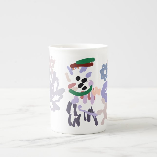 Yeti vinterskul benporslin mugg (Framsidan)