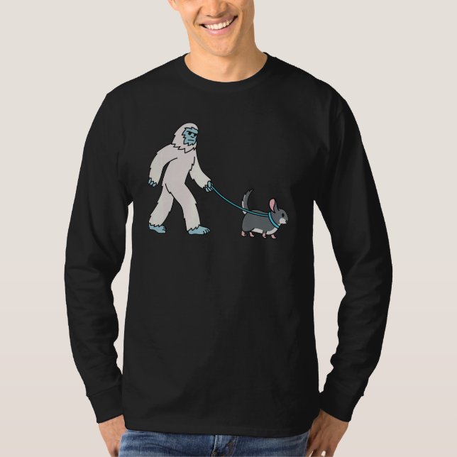 Yeti Walking Chinchilla Cryptozoology Pet T Shirt (Framsida)