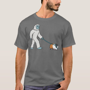 Yeti Walking Guinea Gris Cryptozoology Pet T Shirt