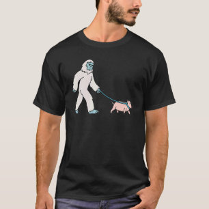 Yeti Walking Mini Gris Cryptozoology Pet T Shirt