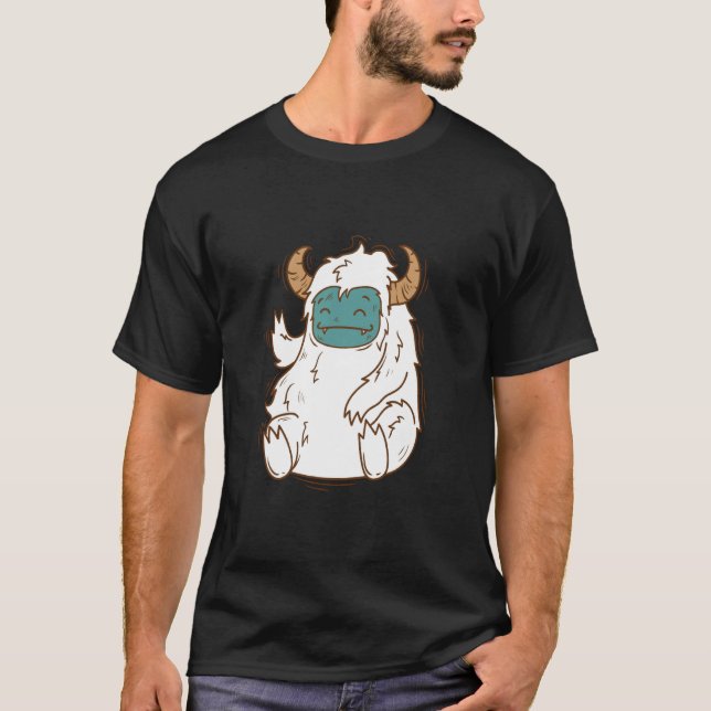 Yeti Waves and rejoices Snowman T Shirt (Framsida)