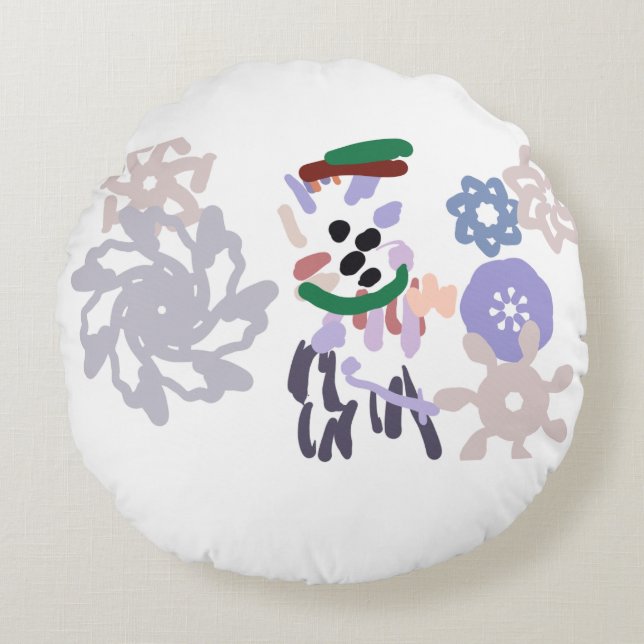 Yeti winter fun rund kudde (Framsidan)