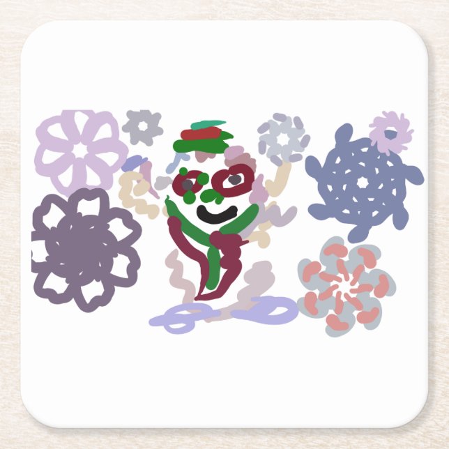 Yeti winter rock underlägg papper kvadrat (Framsidan)