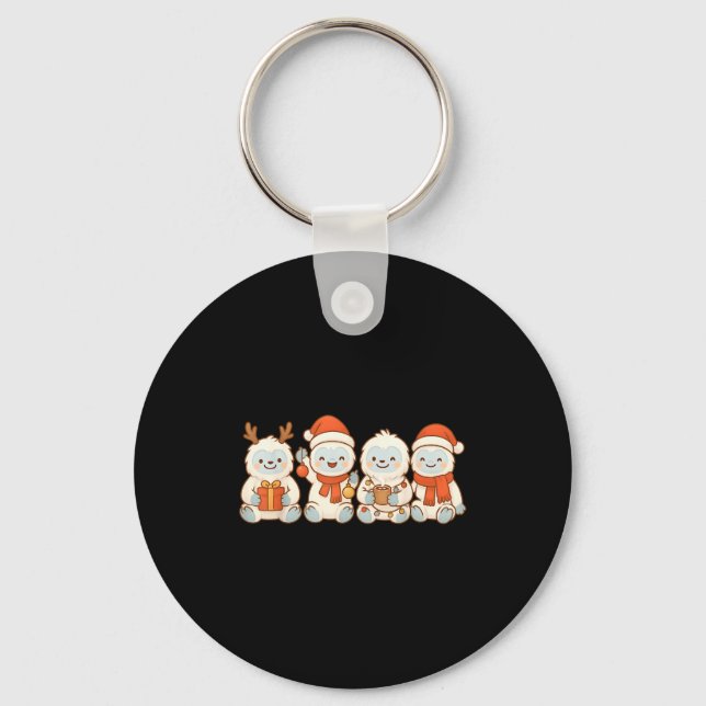 Yetis Kids Boys Girls Christmas Yetis  Nyckelring (Framsida)