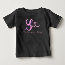 Yetta-flickorna namn betyder Y monogram-hjärtan Tee Shirt