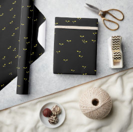 Yeux Jaunes de Chat dans le Noir Presentpapper