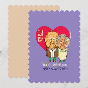 Yey, fortfarande gift - årsdag två tecknader kort
