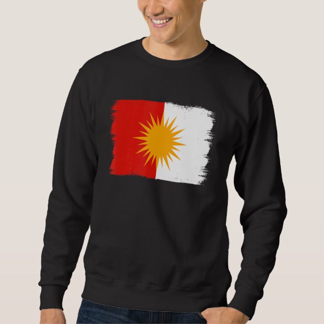 Yezidi Flagga Ezidi Lång Ärmad Tröja (Framsida)