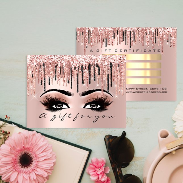 Yft Certificate Makeup Eyelash Hair Microblading Visitkort (Gift Certificate Makeup Eyelash Hair Microblading)