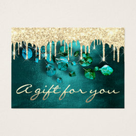 Yft Certificate Teal Dricks Eyelash Makeup Hair Visitkort