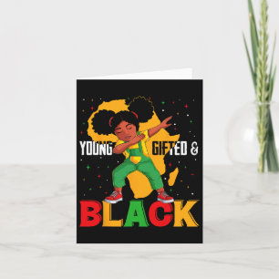 Yftad och svart dabbing Girl Black History Kort