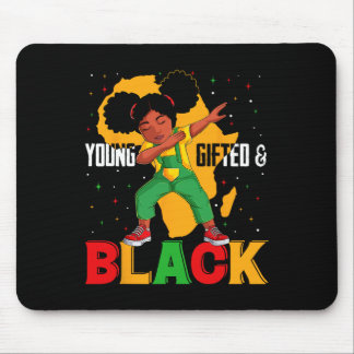 Yftad och svart dabbing Girl Black History Musmatta