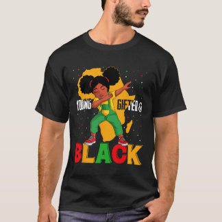 Yftad och svart dabbing Girl Black History T Shirt