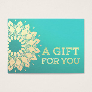 YGA-instruktör Gift-certifikat Gold Foil Mandala Visitkort