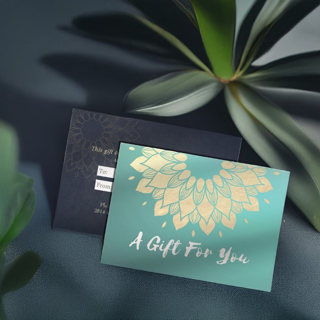 YGA-instruktör Gift-certifikat Gold Foil Mandala Visitkort (Skapare uppladdad)