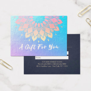 YGA-instruktör Gift-certifikat Gold Foil Mandala Visitkort