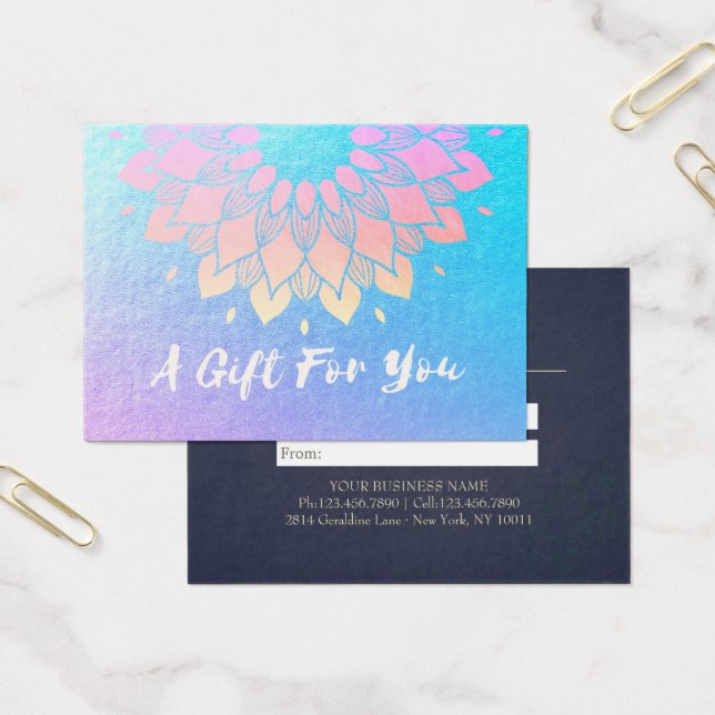 YGA-instruktör Gift-certifikat Gold Foil Mandala Visitkort (Kontor)