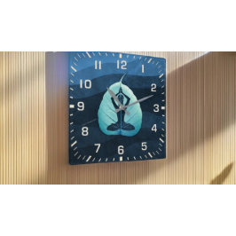 YGA-instruktör Meditation Pose Bodhi Löv Klipp kon Fyrkantig Klocka