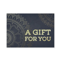 YGA-instruktörspresentkort Blue Guld Mandala