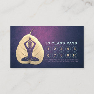 YGA Lärare Meditation Pose Bodhi Löv-klasspass Lojalitetskort