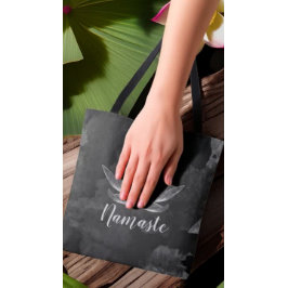 YGA Meditation Reiki-instruktör Black White Lotus Tygkasse