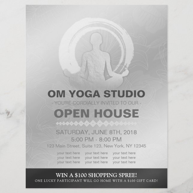 YGA Pose Instructor Studio Open House ZEN-symbol Reklamblad (Framsidan)